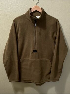 Men’s Medium USMC by Peckham U.S. Marines Brown 1/2 Zip Fleece Polartec Sweater